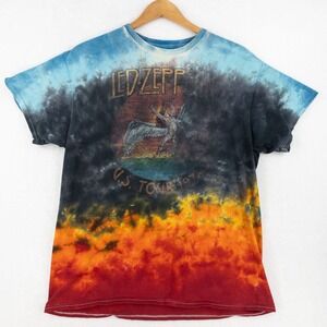 Led Zeppelin T Shirt Tie Dye Mens Large Official Licensed 100% Cotton 1975 Tour